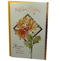 American Greetings Thanksgiving Card For Mom Floral Metallic - £4.46 GBP