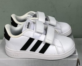 Adidas Unisex Infants Grand Court 2.0 I Sneakers White/Black GW6527 Size 9K - $34.80