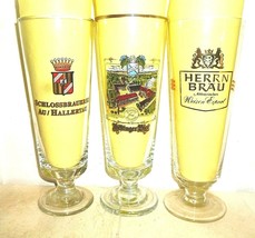 3  Hallertau Forrsting Herrnbrau Weissbier Weizen German Beer Glasses - £14.91 GBP