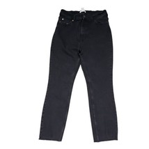 H&amp;M Women&#39;s Size 12 High-Rise Straight Leg Raw Hem Black Capri Jeans - $15.27