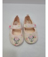 Disney Girls Crib Shoes Minnie Mouse Pink Mary Janes 100% Cotton Fabric - $12.99