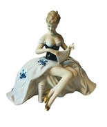 Wallendorf Antique Porcelain Figurine vtg Victorian Germany W 1764 Fan F... - $296.95