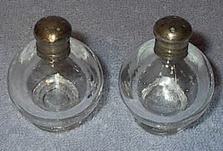 Vintage Clear Globe Sterling Caps Salt and Pepper Set - £6.25 GBP