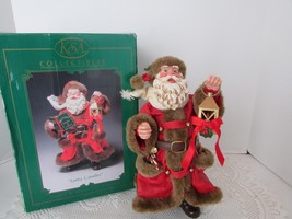 VTG KURT ADLER COLLECTIBLE FABRICHE FIGURINE SANTA CAROLER 10&quot; BOXED - $22.72