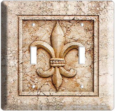 FLEUR DE LIS DOUBLE TOGGLE LIGHT SWITCH WALL PLATE SWITCH COVER ROOM DECORATION