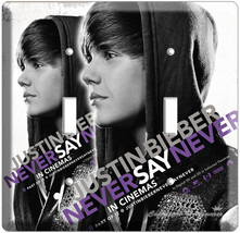 Justin Bieber Singer Never Say From 3 D Movie Double Light Switch Cover Wallplate - £9.40 GBP