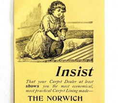 Norwich Carpet Company Connecticut 1894 Advertisement Victorian Lining A... - £11.76 GBP