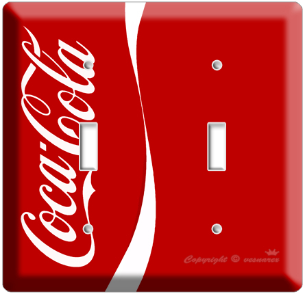 NEW VERTIC RED COCA-COLA CLASSIC DOUBLE LIGHT SWITCH COVER WALL PLATE RETRO COKE