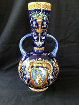 French antique GIEN porcelain marked Vase Pitcher Putti faun mythological - $179.63