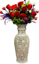 12&quot; Marble Soapstone Flower Vase Pot Beautiful Home Decor Art Gift H735 - £214.96 GBP