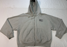 Nike x Stussy Full Zip Fleece Hoodie Grey Heather / FJ9181-050 Size Medium - $124.99