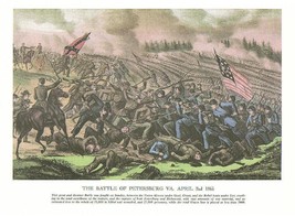 CIVIL WAR Petersburg Fall of Richmond Currier Ives 9x12 - $9.29