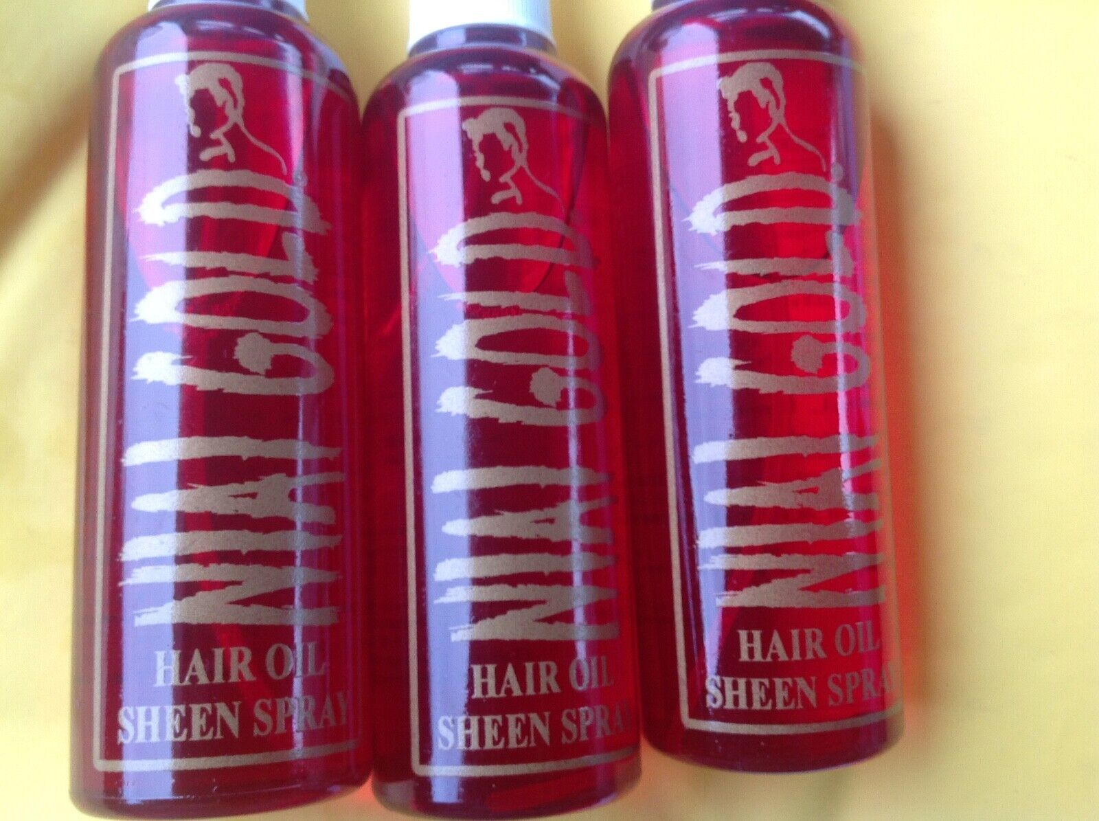 3x Niai gold Alcohol Free  Oil Sheen Spray For Human & Synthetic Hair Ol School Item image 3