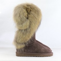 New Fashion Natural Fox Fur Snow Boots Women Warm Non-slip Winter Long Boots Gen - £132.25 GBP