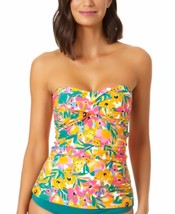 MSRP $68 Anne Cole Sunshine Floral-Twist Front-Shirred Tankini Top Size XS - £20.78 GBP