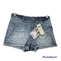 Rewash Womens Blue Denim Distressed Floral Cut-Off Jean Shorts Size 4 26... - £10.24 GBP