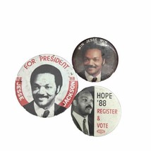 3 Jesse Jackson 1988 Presidential Political Campaign Buttons Pins - $12.00