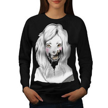 Wellcoda Girl Face Skeleton Womens Sweatshirt, Sadness Casual Pullover Jumper - £22.49 GBP+
