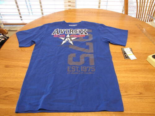 Boys youth Avirex royal M 10/12 NEW $18.00 T shirt larger style - $6.96