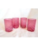 4 Vintage Fenton Cranberry Opalescent Spiral Optic Tumblers 8oz 4&quot; Tall - $96.00