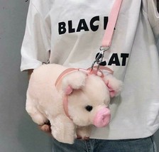 Cute Pig Shoulder Bag Plush Stuffed Animal Crossbody  Women Fashion Wint... - £14.90 GBP