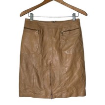 Vintage Vakko Sport Lamb Leather Pencil Skirt Straight Zipper Front Wome... - $44.55
