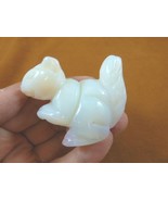 Y-SQU-725 little white Opalite SQUIRREL gemstone carving figurine love s... - €14,98 EUR