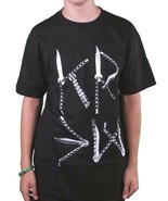 Kr3w Mens Skateboarding Butterfly Knives Black T-Shirt K52723 NWT - £11.17 GBP