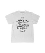 Men&#39;s Nature Lover Tee: &quot;The Mountains are Calling Adventure&quot; - Short Sl... - £14.54 GBP+