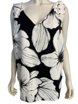 NWT Talbots Plus White with Black Floral Print V-neck V Back Sleeveless Top 22W - $56.99