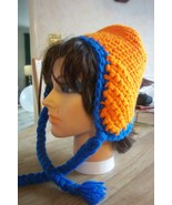Women&#39;s Warm Winter Crochet Hat, Syracuse University (SU) Hand knit Oran... - $114.04 MXN