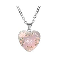 Metal Jewelry Birthday Mother&#39;s Day Mom Present Pendant Necklace Heart-shape MOM - £7.89 GBP