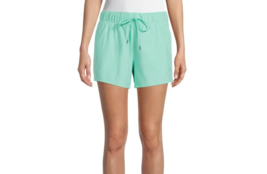 Athletic Works Women&#39;s Shorts Teal Cream 2XL (20) Performance Stretch New - £9.95 GBP