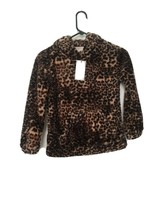 No Comment Girls Soft Fleece Brown Black Leopard Hoodie Cat Ear Size Medium - £34.29 GBP