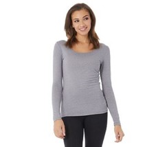32 DEGREES Womens Ultra-Light Baselayer Scoop Top Size XL Color Gray - £27.09 GBP
