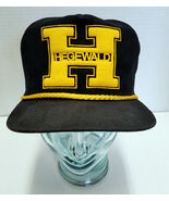 VTG Hegewald Snapback Trucker Hat Cap Corduroy Black Yellow Rope Front U... - $29.70