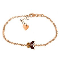 Galaxy Gold GG 14k Rose Gold Garnet and Citrine Butterfly Bracelet - £364.77 GBP