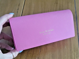 ISAAC MIZRAHI Pink Snap Close Semi-Hard Glasses Pouch Small Clutch or Co... - $19.99