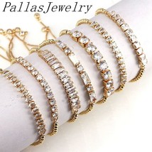 10Pcs Bohemian Stacking Crystal CZ Bar Bracelet,Cubic Zirconia Tennis Bracelet,C - £42.65 GBP