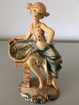  Vintage Depose Figurine - Girl With Fish Basket - £13.05 GBP