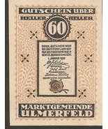 Austria Gutschein d. Marktgemeinde ULMERFELD 60 heller 1920 Austrian Not... - £3.14 GBP