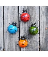 GIFTME 5 Metal Garden Wall Art Decorative Set of 4 Cute Ladybugs - £11.33 GBP