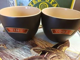 2 new Bailey&#39;s Baileys YOURS MINE Cups Mugs Bowls Free Shipping - £15.28 GBP