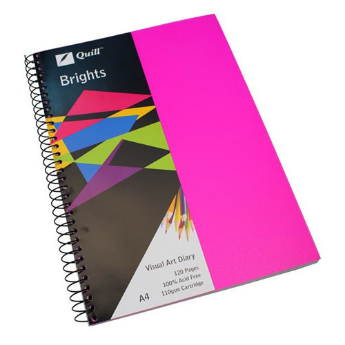 Quill Brights A4 Visual Art Diary 120pg - Cerise Pink - $30.24