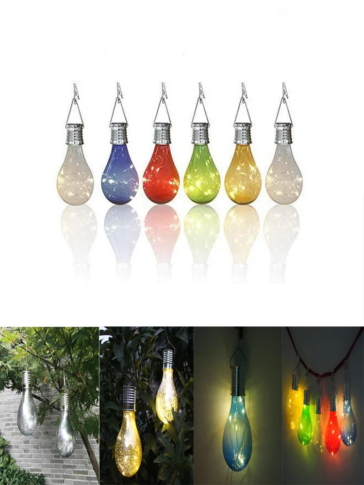 10X LED Solar Powered Light Bulbs garden Outdoor waterproof hanging Clear Bulbs  - £111.08 GBP