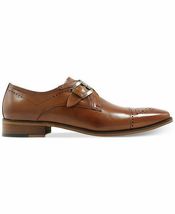 Men&#39;s Brown Monk Medallion Cap Toe Single Buckle Strap Leather Shoes US ... - £125.08 GBP