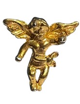 Vintage Heavenly Angel Baby Lapel Pin Gold Tone Collectible Religious - £7.72 GBP