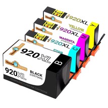 4 For Hp 920Xl Black Cyan Magenta Yellow Ink Pk Cd975An Cd9742An Cd973An Cd974An - £19.17 GBP