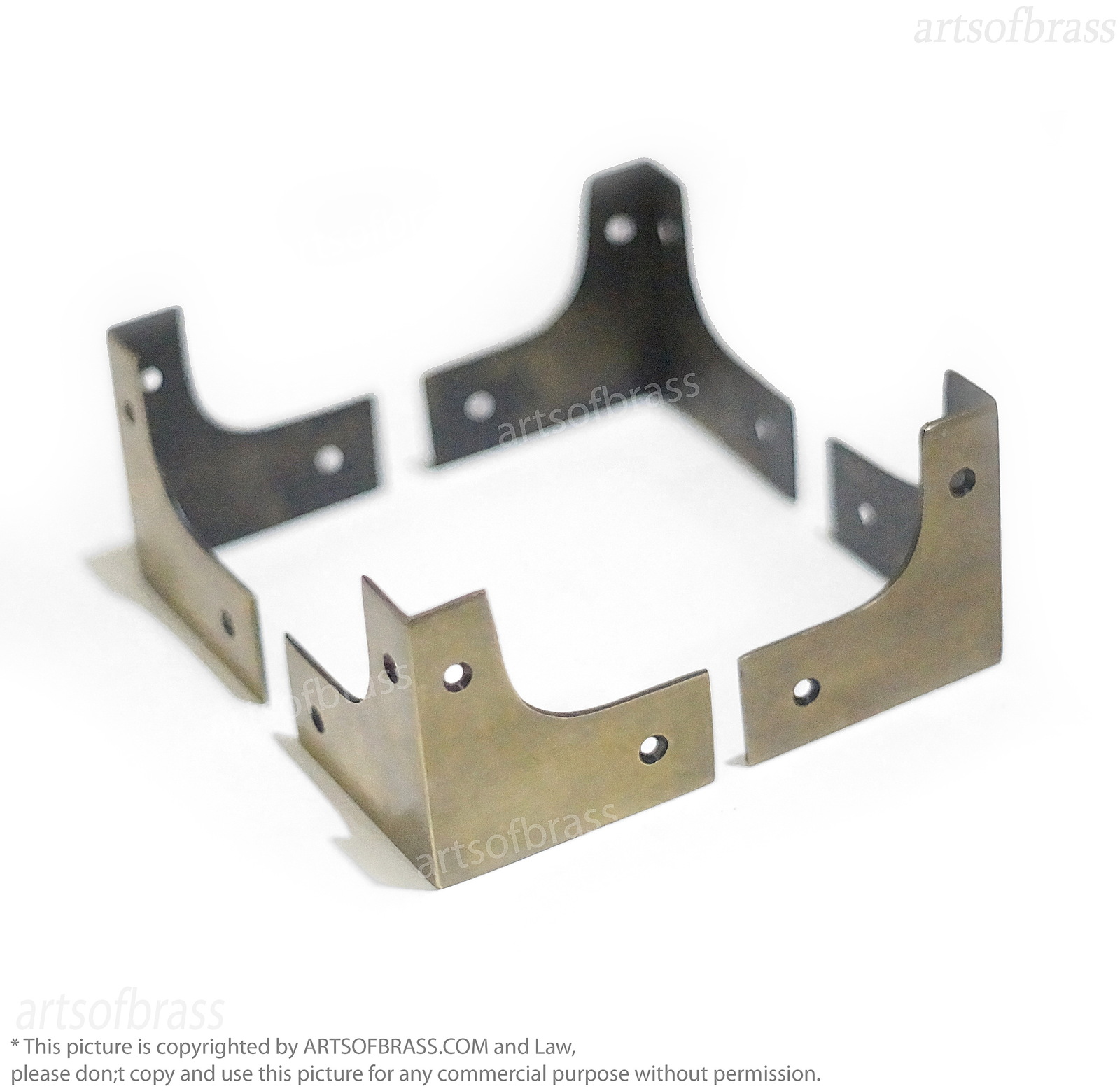 2.5&quot;x 2.5&quot; Solid Brass Retro Two Leg Corners Protector Table Cabinet Tru... - $40.00