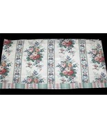 VTG Double Layer Shabby Floral Roses Stripes Scroll 86&quot; x 22&quot; Valance So... - $27.99